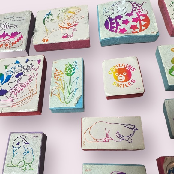 Lisa Frank Vintage Foam Stamps Set Of 30 Card Making Scrapbooking Junk Journals - Picture 6 of 14